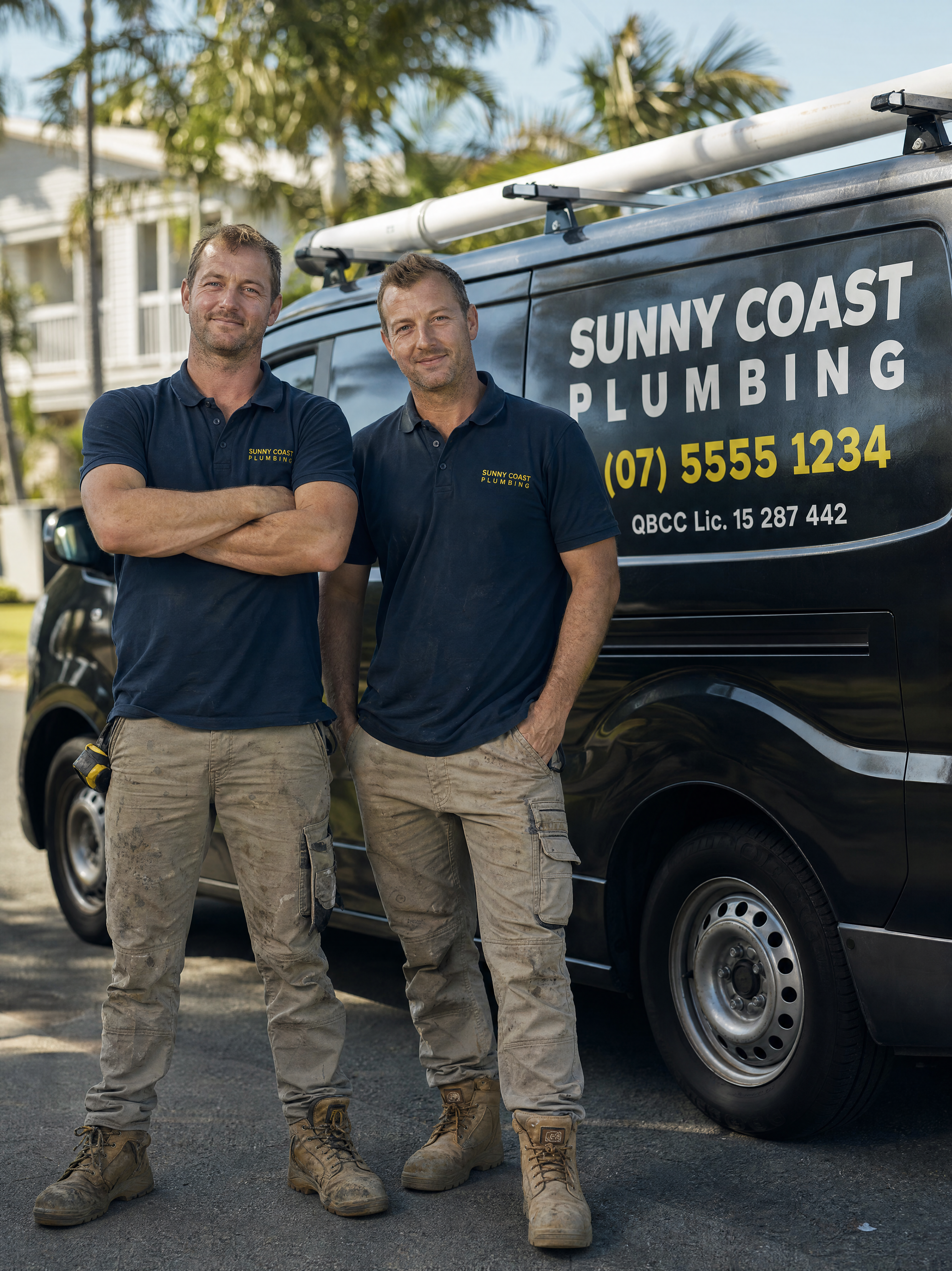 Sam and Jake, owners of Sunny Coast Plumbing